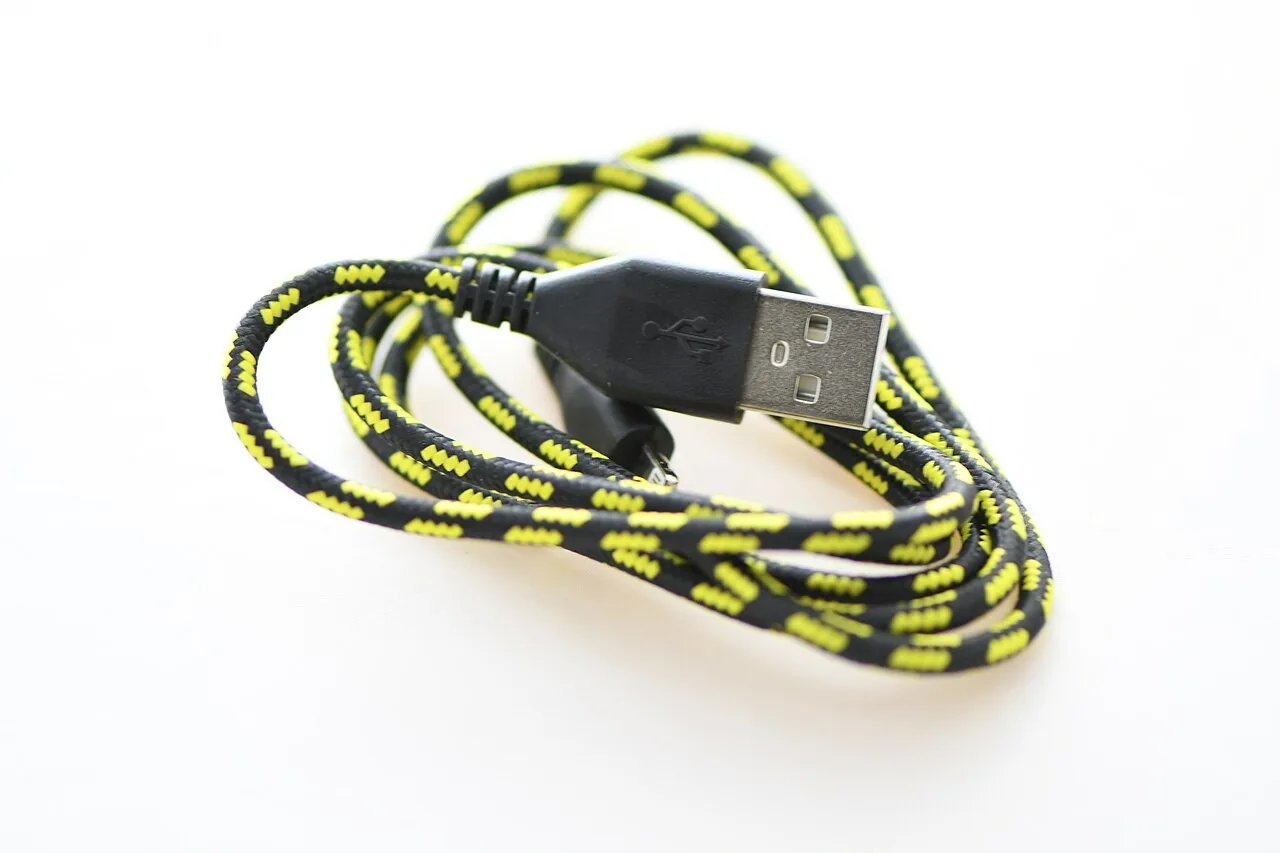 Un cable USB para cargar. En la tienda se pregunta: Does it come with a charger? Foto: Jonatan Svensson Glad, Wikimedia Commons, CC BY-SA 4.0.