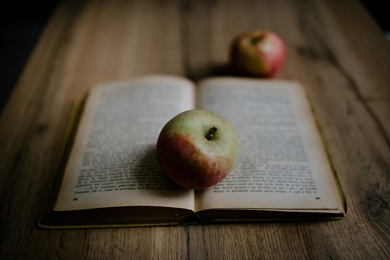 Un libro abierto sobre una mesa de madera. Once upon a time… Foto: Shixart1985, Wikimedia Commons, CC BY 2.0.