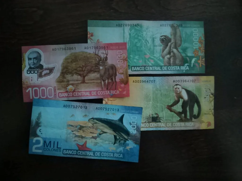 Billetes de mil, dos mil, cinco mil y diez mil colones. Para pagar un monto uno lo arma juntando billetes, y cada billete aporta el valor que le toca: eso mismo es la notación desarrollada, el número escrito como la suma de lo que vale cada posición. Imagen de flickr — ChristinaT, licencia BY.